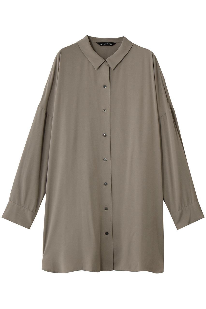 ミズイロインド/mizuiro indのT/R wide tunic shirt シャツ(beige/3-230140)