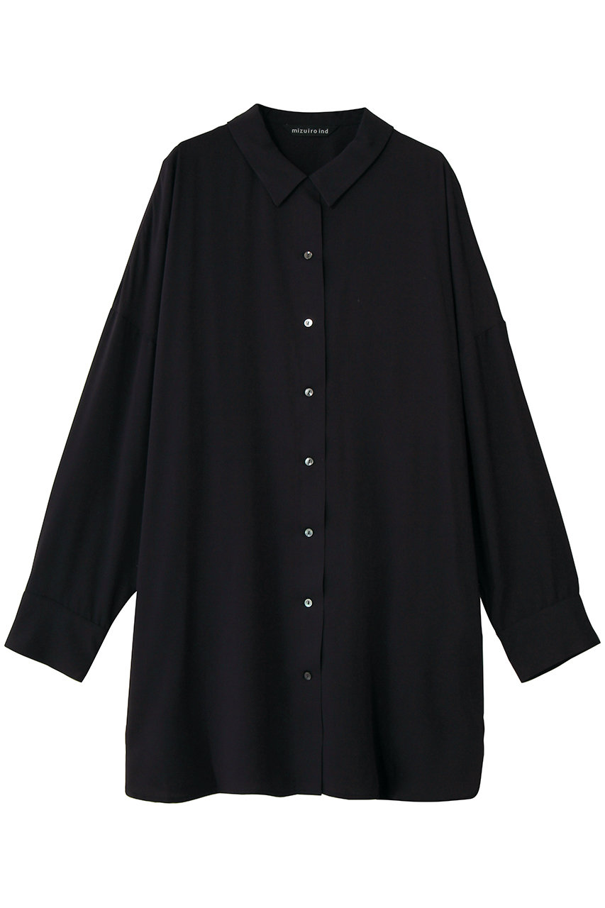 ミズイロインド/mizuiro indのT/R wide tunic shirt シャツ(navy/3-230140)