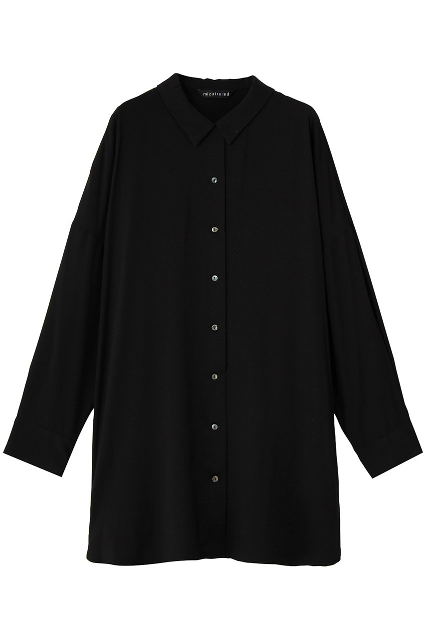 ミズイロインド/mizuiro indのT/R wide tunic shirt シャツ(black/3-230140)