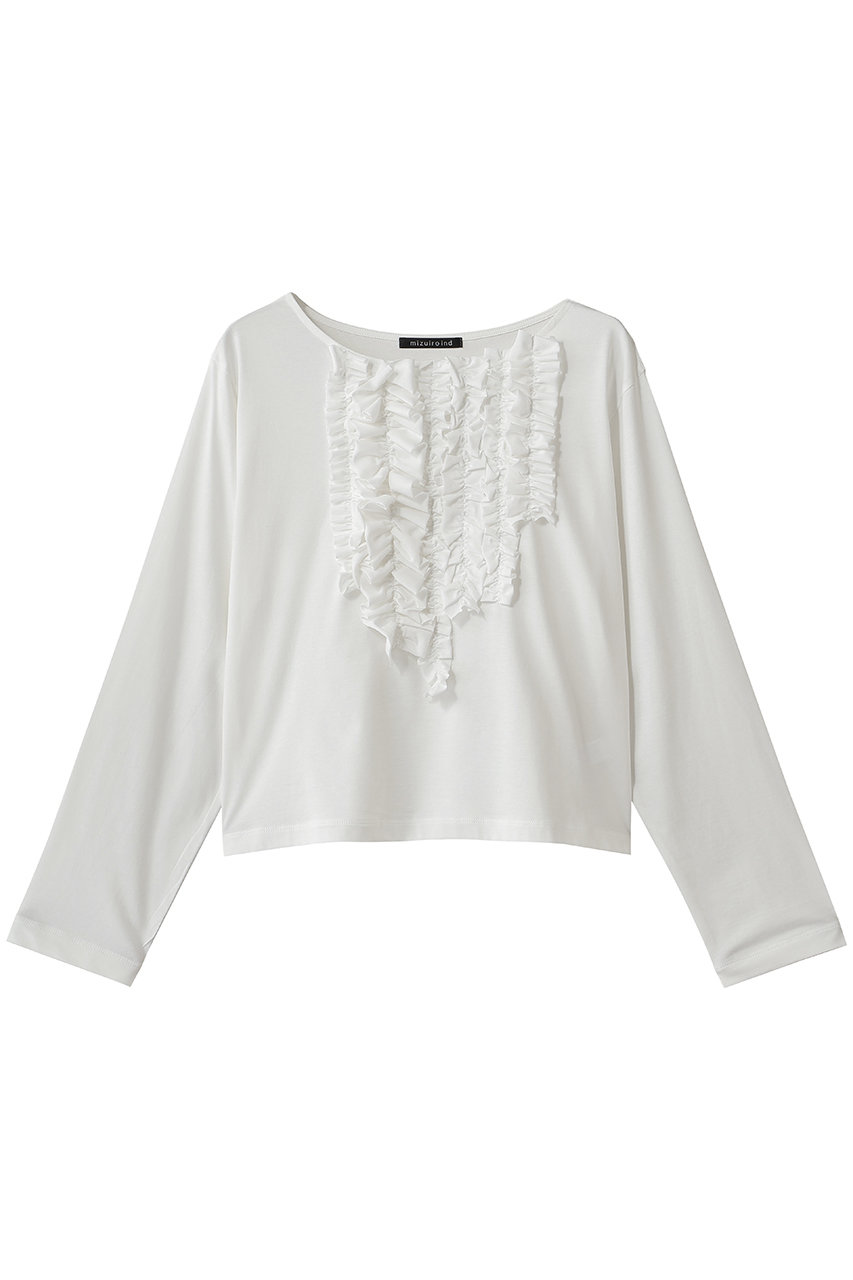ミズイロインド/mizuiro indのfrill P/O T Tシャツ(off white/3-210074)