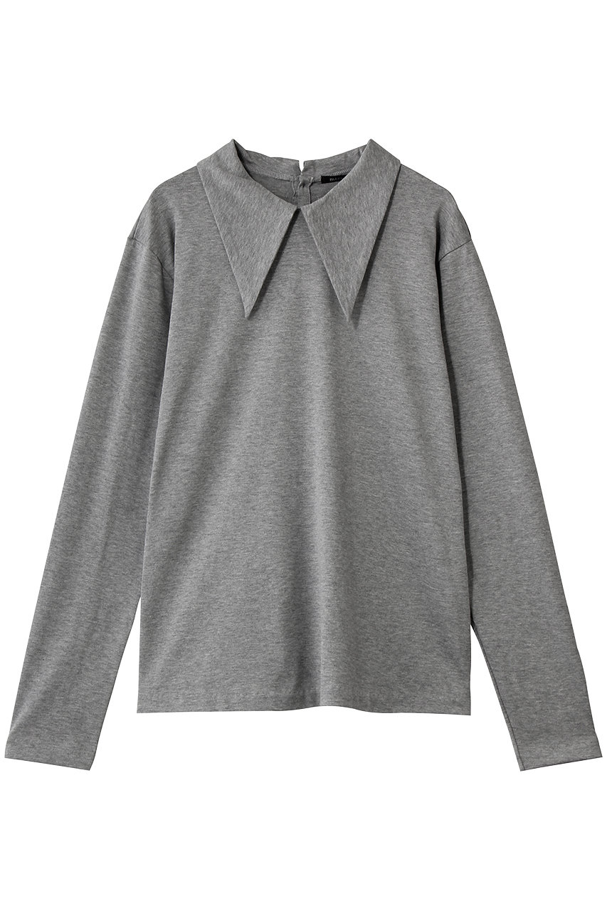 ミズイロインド/mizuiro indのlong colalr long slv P/O プルオーバー(gray/3-210072)
