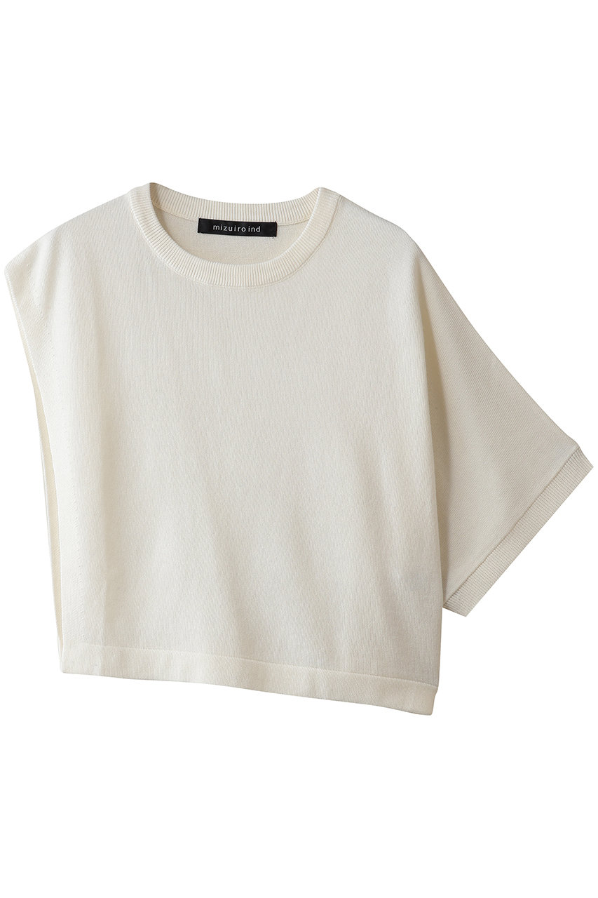 ミズイロインド/mizuiro indのasymmetry crew neck P/O プルオーバー(ivory/3-220163)