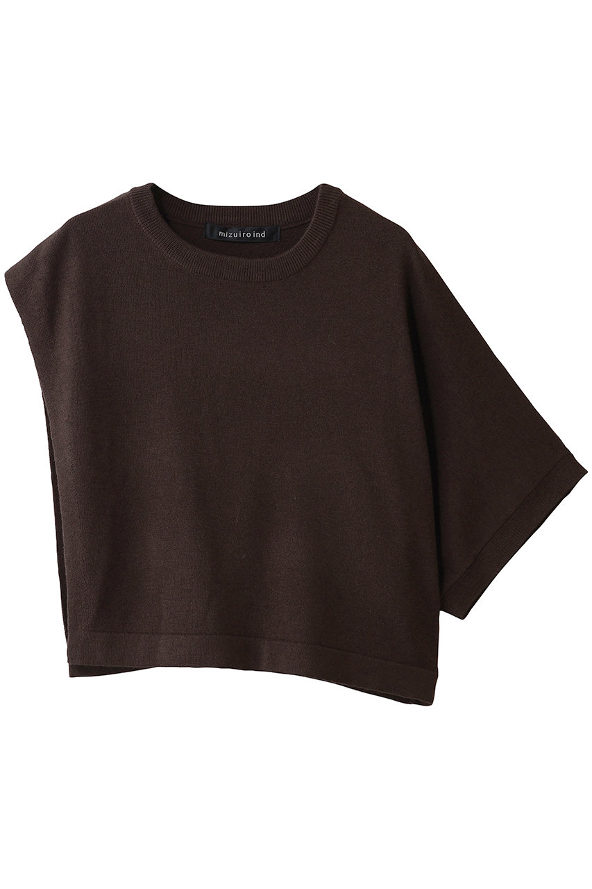 ミズイロインド/mizuiro indのasymmetry crew neck P/O プルオーバー(brown/3-220163)
