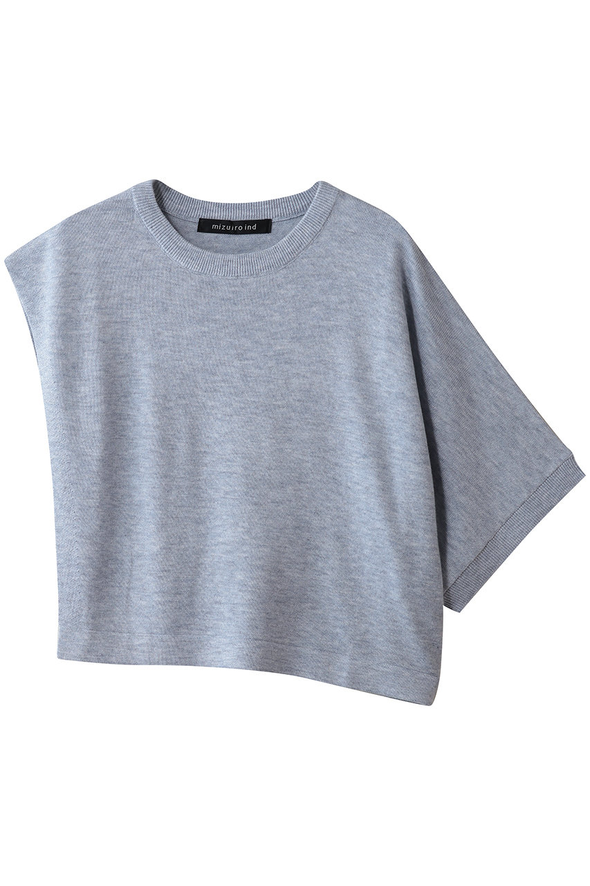 ミズイロインド/mizuiro indのasymmetry crew neck P/O プルオーバー(l.gray/3-220163)