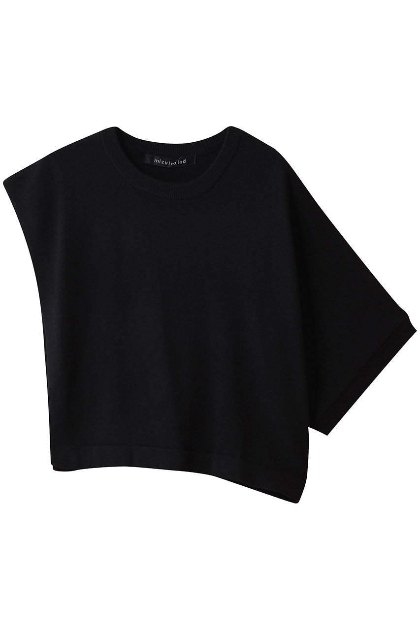 ミズイロインド/mizuiro indのasymmetry crew neck P/O プルオーバー(black/3-220163)