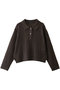 foil printing mesh polo knit ニット ミズイロインド/mizuiro ind brown