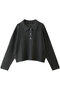 foil printing mesh polo knit ニット ミズイロインド/mizuiro ind c.gray