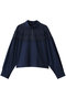 lace yoke high neck shirt シャツ ミズイロインド/mizuiro ind navy