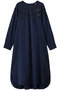 lace yoke OP ワンピース ミズイロインド/mizuiro ind navy