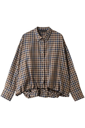 ミズイロインド/mizuiro indのcheck long slv ballon shirt シャツ(110400/110403)