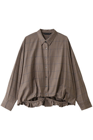 ミズイロインド/mizuiro indのcheck long slv ballon shirt シャツ(110400/110403)