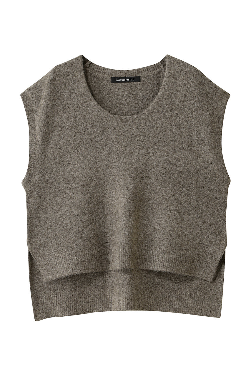 mizuiro ind U neck vest ベスト (brown, F) ミズイロインド ELLE SHOP