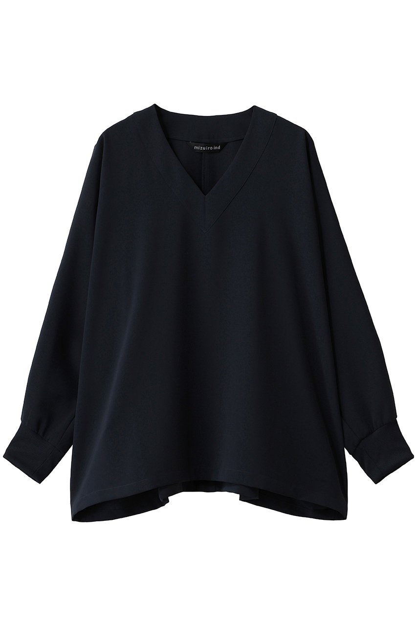 mizuiro ind V neck dolman P/O プルオーバー (navy, F) ミズイロインド ELLE SHOP