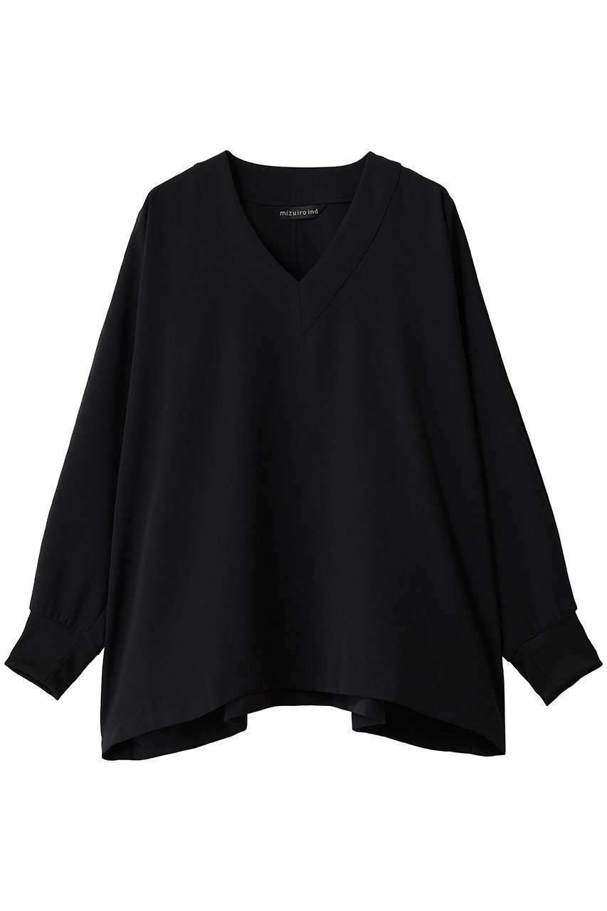 mizuiro ind V neck dolman P/O プルオーバー (black, F) ミズイロインド ELLE SHOP