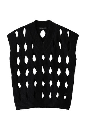 ミズイロインド/mizuiro indのcable V neck vest ベスト(110300/110301)
