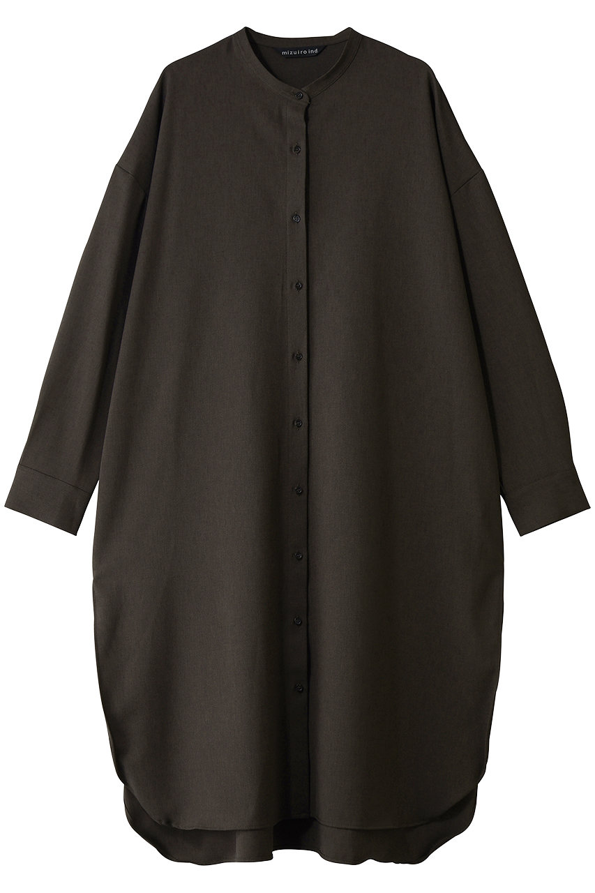 mizuiro ind stand collar shir OP ワンピース (brown, F) ミズイロインド ELLE SHOP