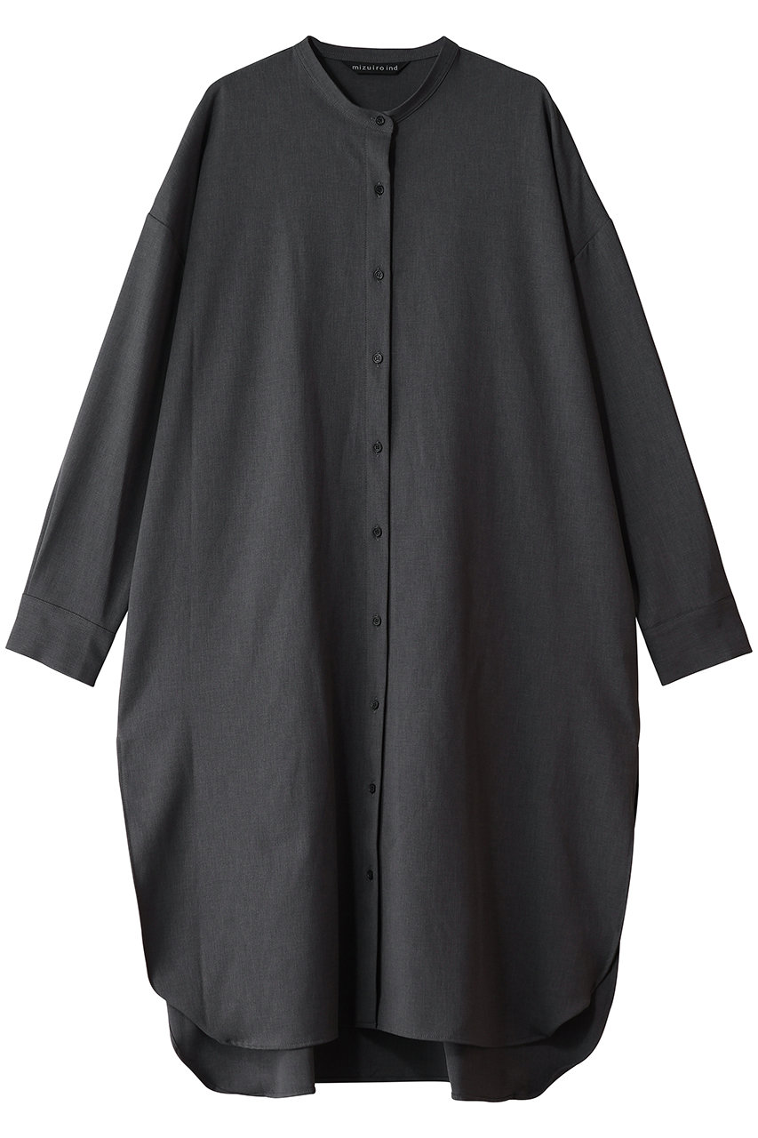 mizuiro ind stand collar shir OP ワンピース (gray, F) ミズイロインド ELLE SHOP