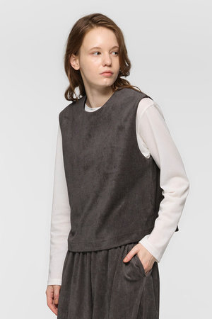 ミズイロインド/mizuiro indのvelour print vest ベスト(110300/110301)