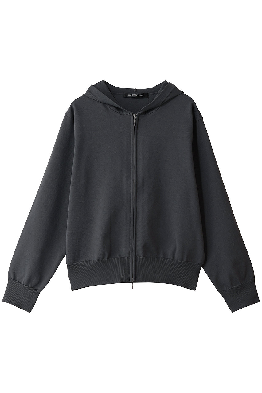 mizuiro ind hooded zip knit ニット (c.gray, F) ミズイロインド ELLE SHOP