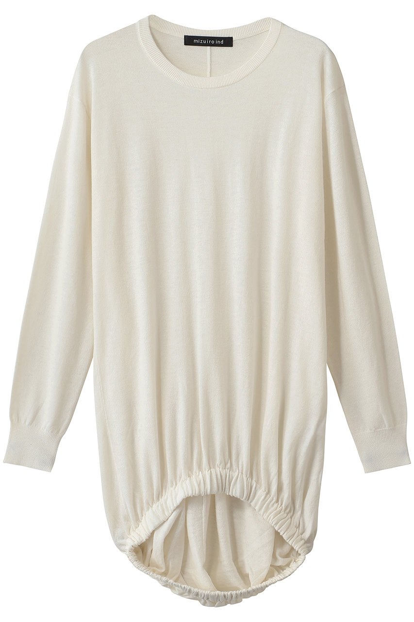 mizuiro ind crew neck ballon P/O プルオーバー (ivory, F) ミズイロインド ELLE SHOP