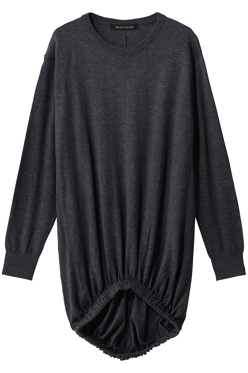 mizuiro ind crew neck ballon P/O プルオーバー (gray, F) ミズイロインド ELLE SHOP