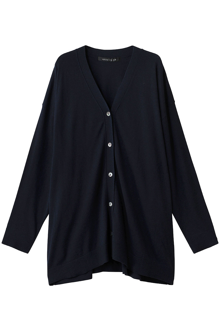 mizuiro ind V neck wide C/D カーディガン (navy, F) ミズイロインド ELLE SHOP