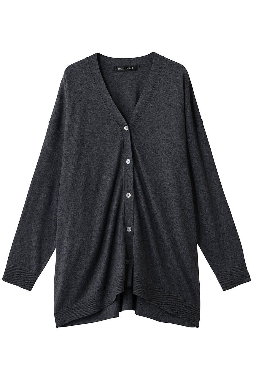 mizuiro ind V neck wide C/D カーディガン (gray, F) ミズイロインド ELLE SHOP