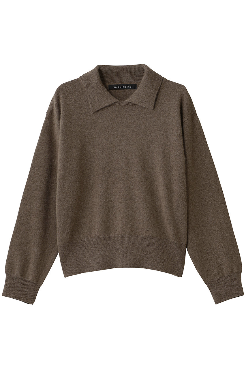 mizuiro ind high gauze P/O with collar プルオーバー (brown, F) ミズイロインド ELLE SHOP