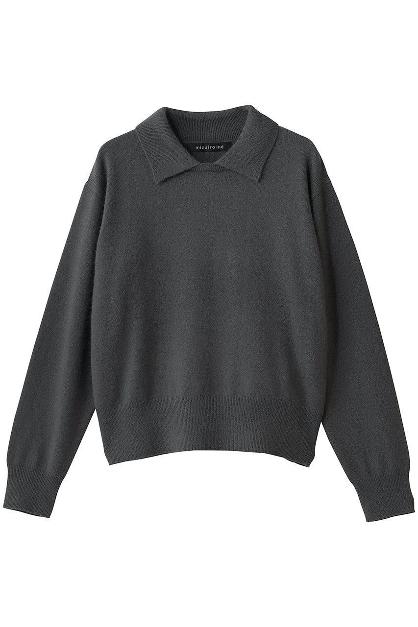 mizuiro ind high gauze P/O with collar プルオーバー (c.gray, F) ミズイロインド ELLE SHOP