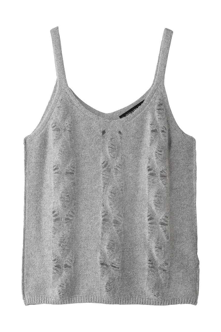 mizuiro ind sheer pattern camisole vest ベスト (l.gray, F) ミズイロインド ELLE SHOP