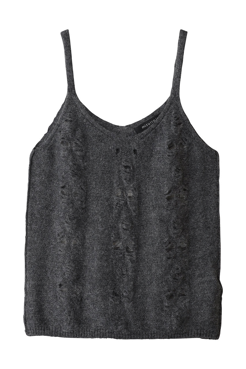 mizuiro ind sheer pattern camisole vest ベスト (gray, F) ミズイロインド ELLE SHOP