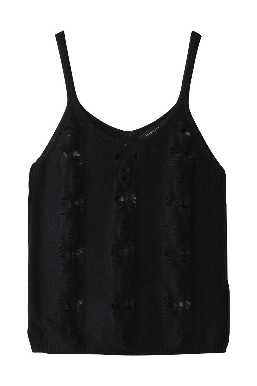 mizuiro ind sheer pattern camisole vest ベスト (black, F) ミズイロインド ELLE SHOP