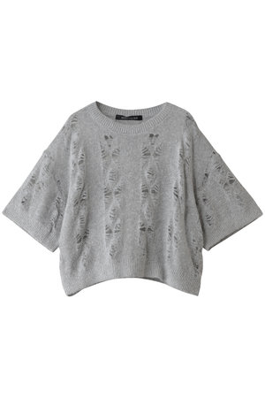 ミズイロインド/mizuiro indのsheer pattern half slv P/O プルオーバー(110300/110301)