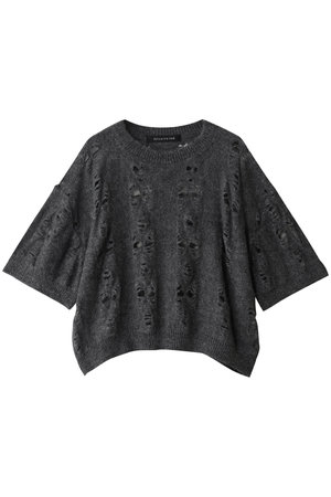 ミズイロインド/mizuiro indのsheer pattern half slv P/O プルオーバー(110300/110301)