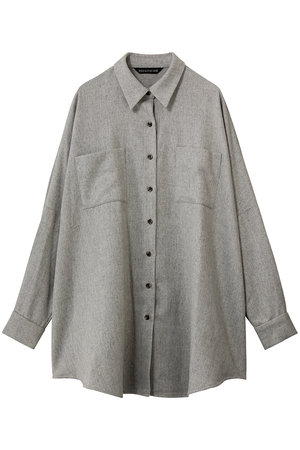 ミズイロインド/mizuiro indのwool wide shirt with pockets シャツ(110400/110403)