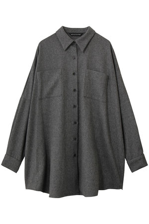 ミズイロインド/mizuiro indのwool wide shirt with pockets シャツ(110400/110403)