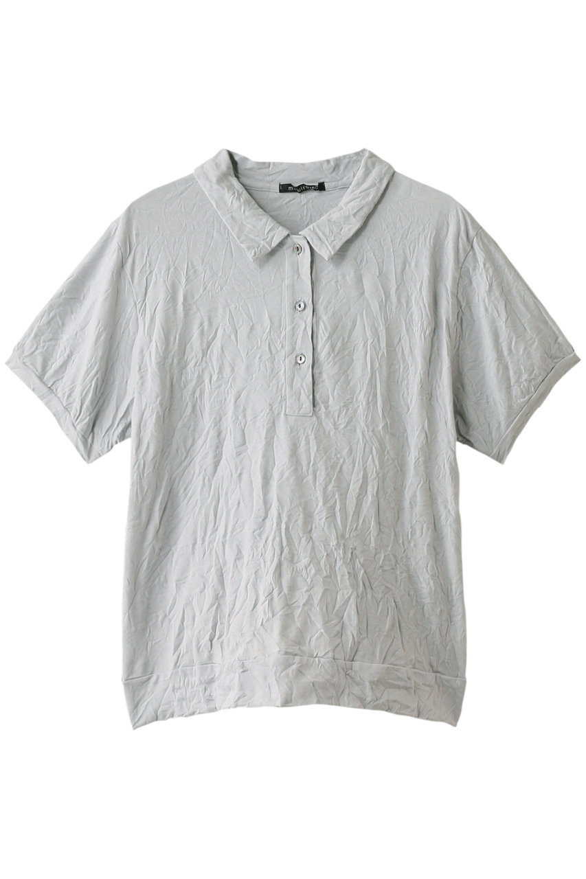SALE 【30%OFF】 mizuiro ind ミズイロインド ウォッシャープリーツポロシャツ ライトグレー