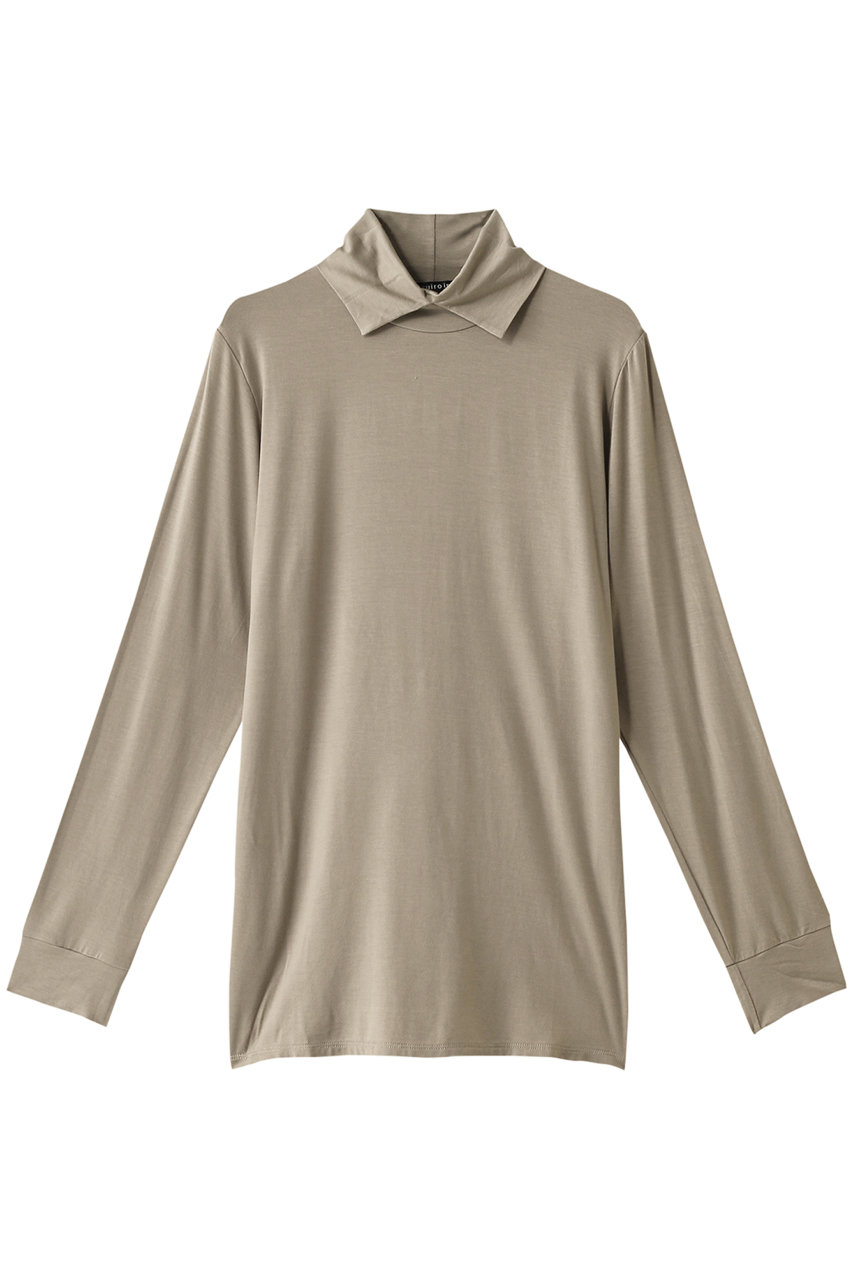 SALE 【20%OFF】 mizuiro ind ミズイロインド シャツカラープルオーバー ベージュ