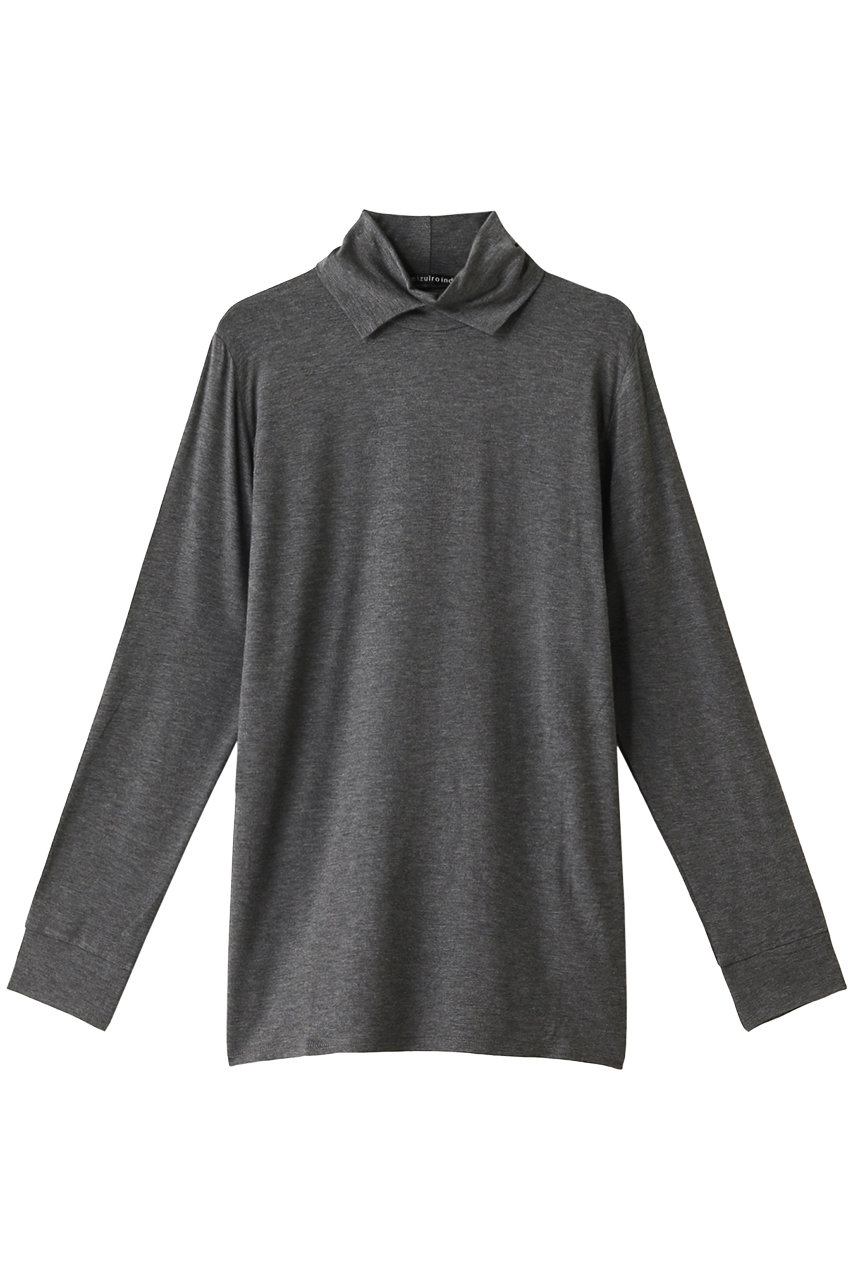 SALE 【20%OFF】 mizuiro ind ミズイロインド シャツカラープルオーバー チャコールグレー