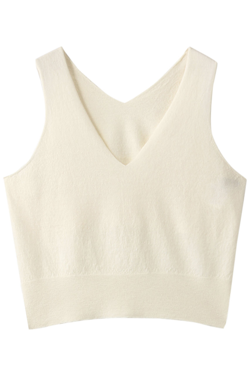SALE 【30%OFF】 mizuiro ind ミズイロインド Vネックショートベスト アイボリー