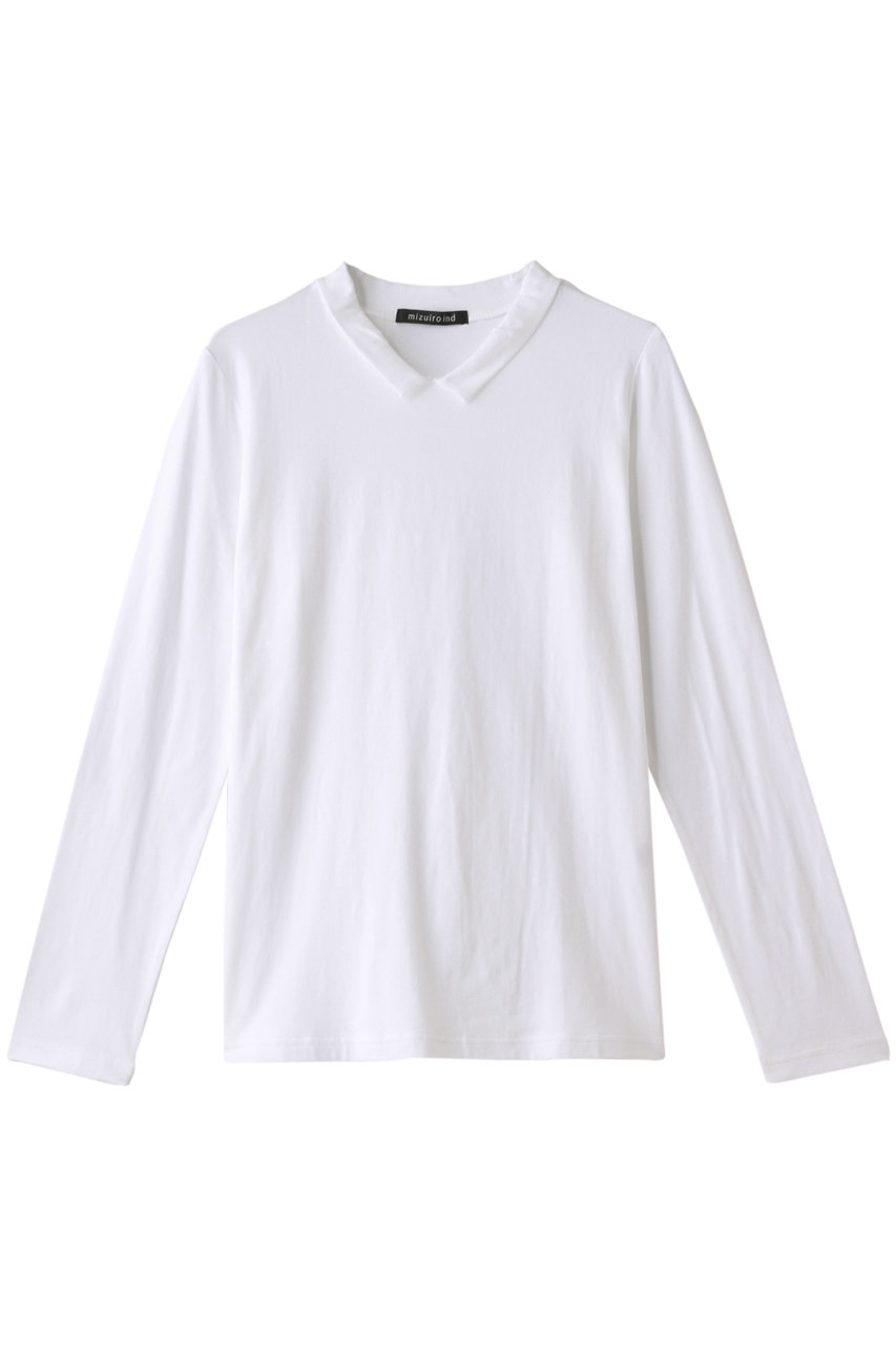 SALE 【20%OFF】 mizuiro ind ミズイロインド シャツカラープルオーバー ホワイト