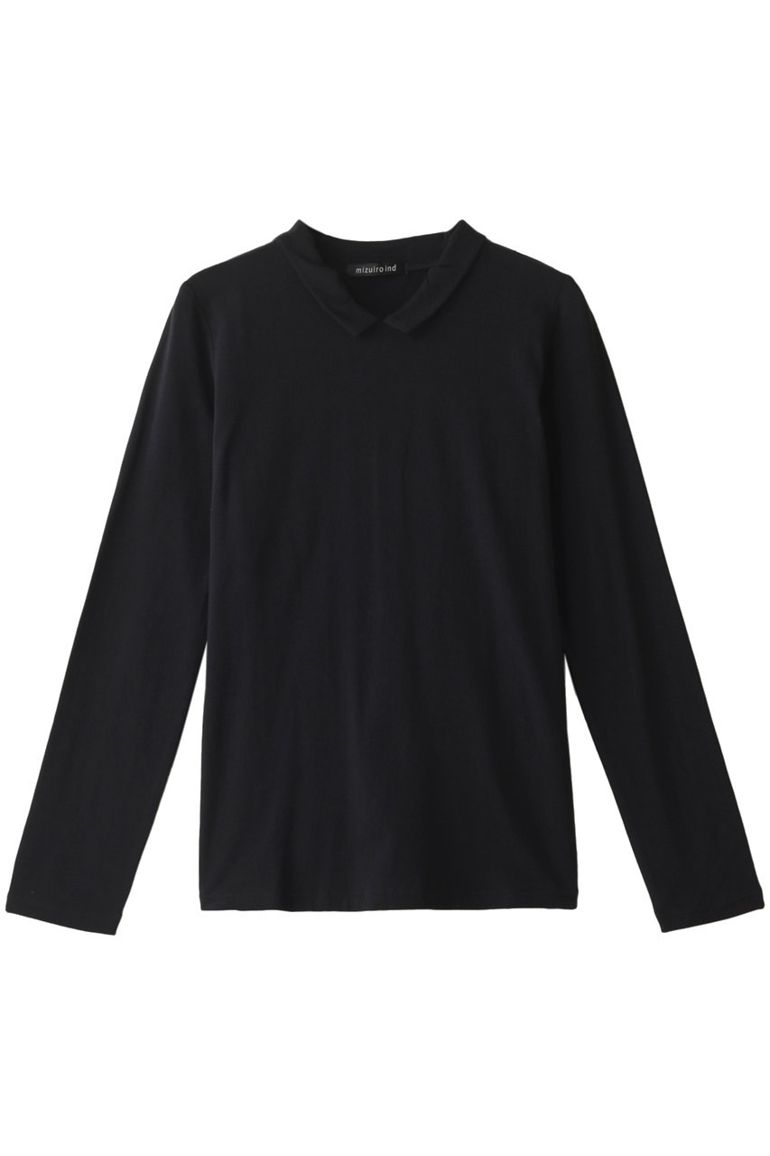 SALE 【20%OFF】 mizuiro ind ミズイロインド シャツカラープルオーバー ブラック