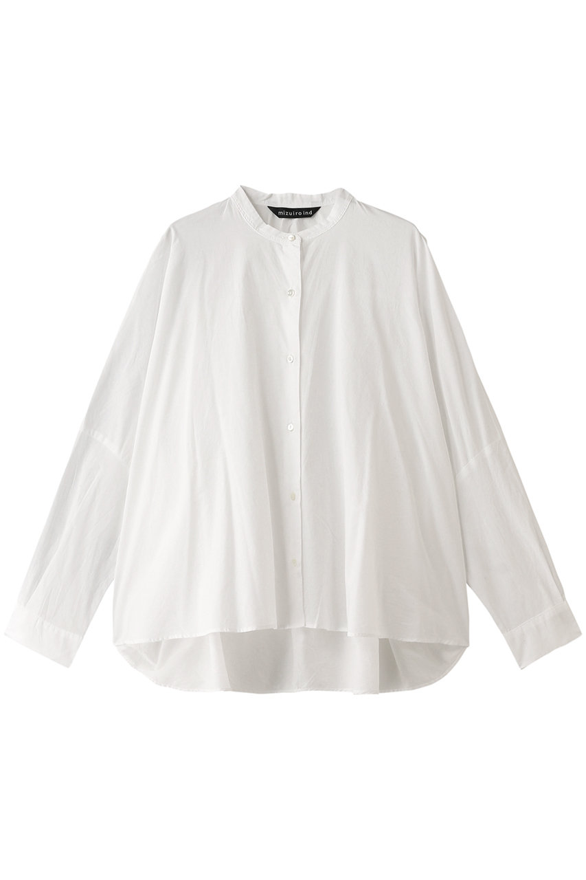 mizuiro ind バックギャザーワイドシャツ (オフホワイト, F) ミズイロインド ELLE SHOP