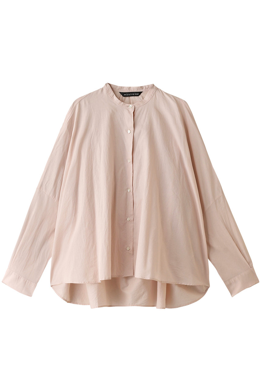 mizuiro ind バックギャザーワイドシャツ (ピンク, F) ミズイロインド ELLE SHOP