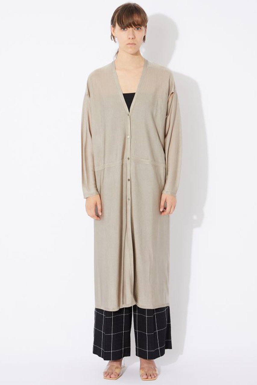 Rito Structure リト ストラクチャー Rito シルキーヴィスコーススリーブスリットロングカーディガン グレー の通販 Elleshop エル ショップ