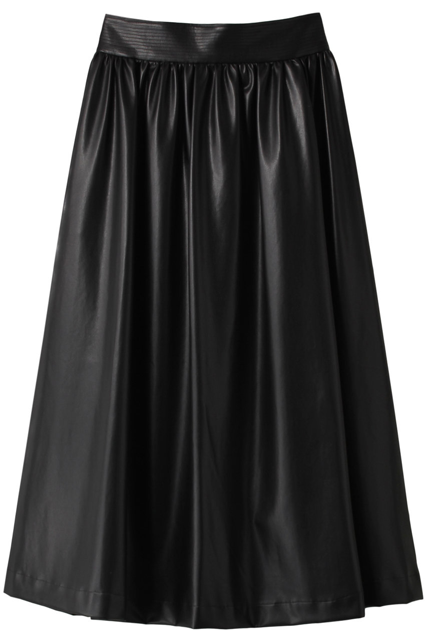 フェイクレザーフレアススカート