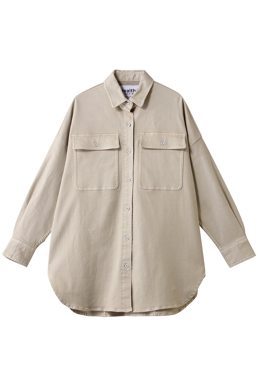 ヘルシーデニム/Healthy DENIMのAlmond スーパービッグデニムシャツ(Sand/H80967803san)