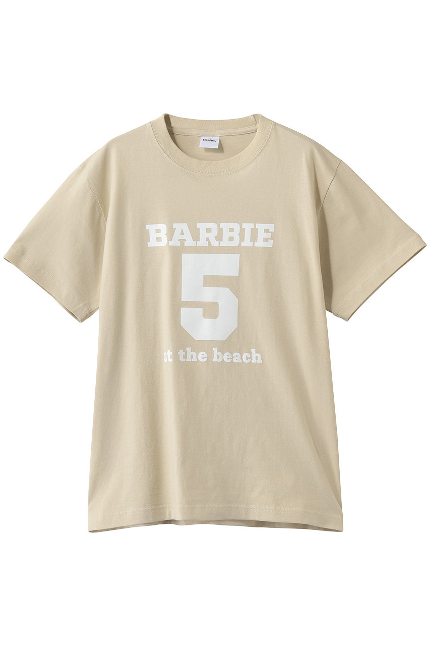 ヘルシーデニム/Healthy DENIMのBarbie5 at the beach ロゴTシャツ(Beige/HTW262303sum)