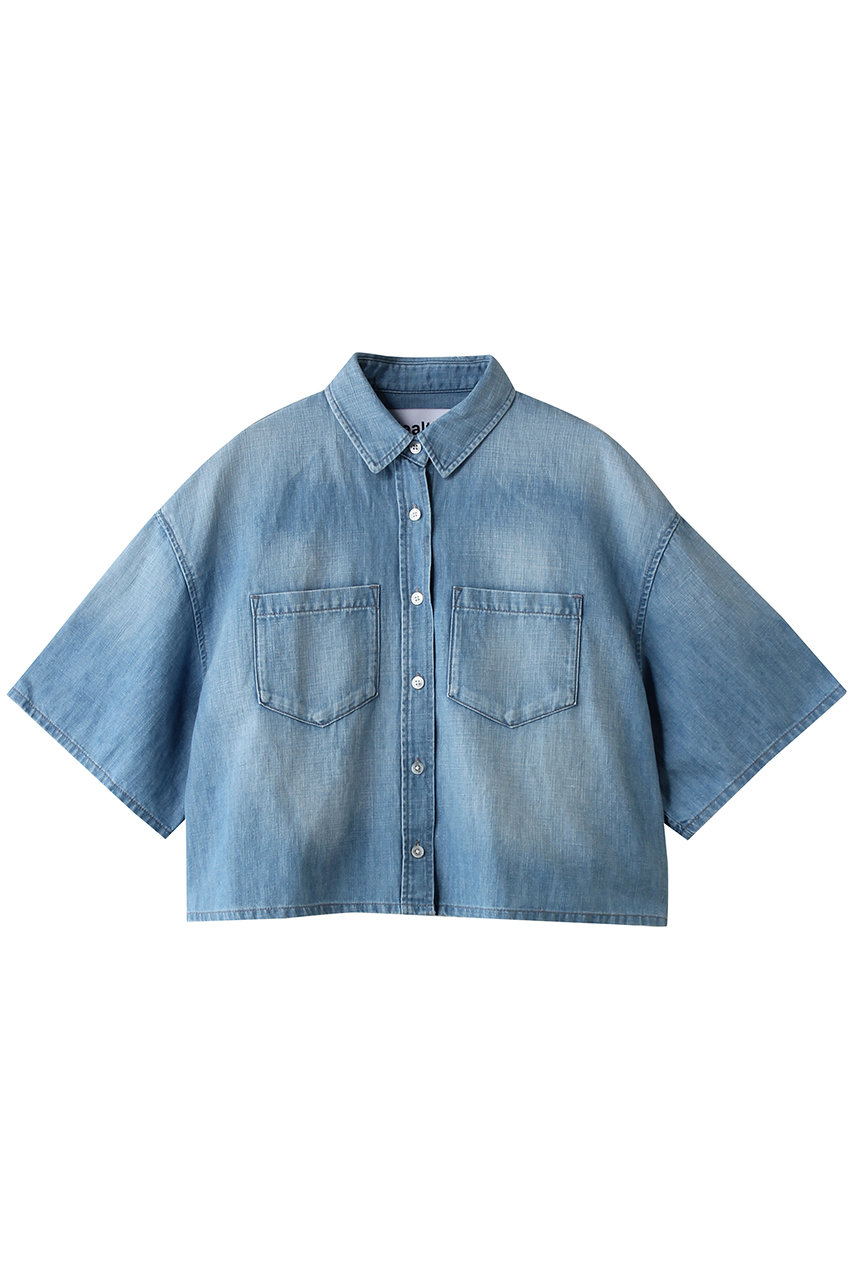 ヘルシーデニム/Healthy DENIMのBreezy Rosehip ショート丈デニムシャツ(Light Used/H11966103ltu)
