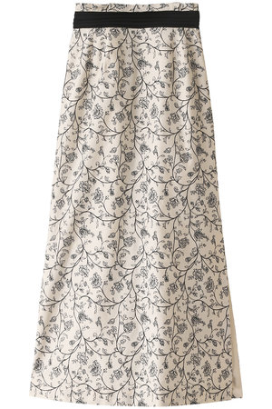 フラワー刺しゅうスカート